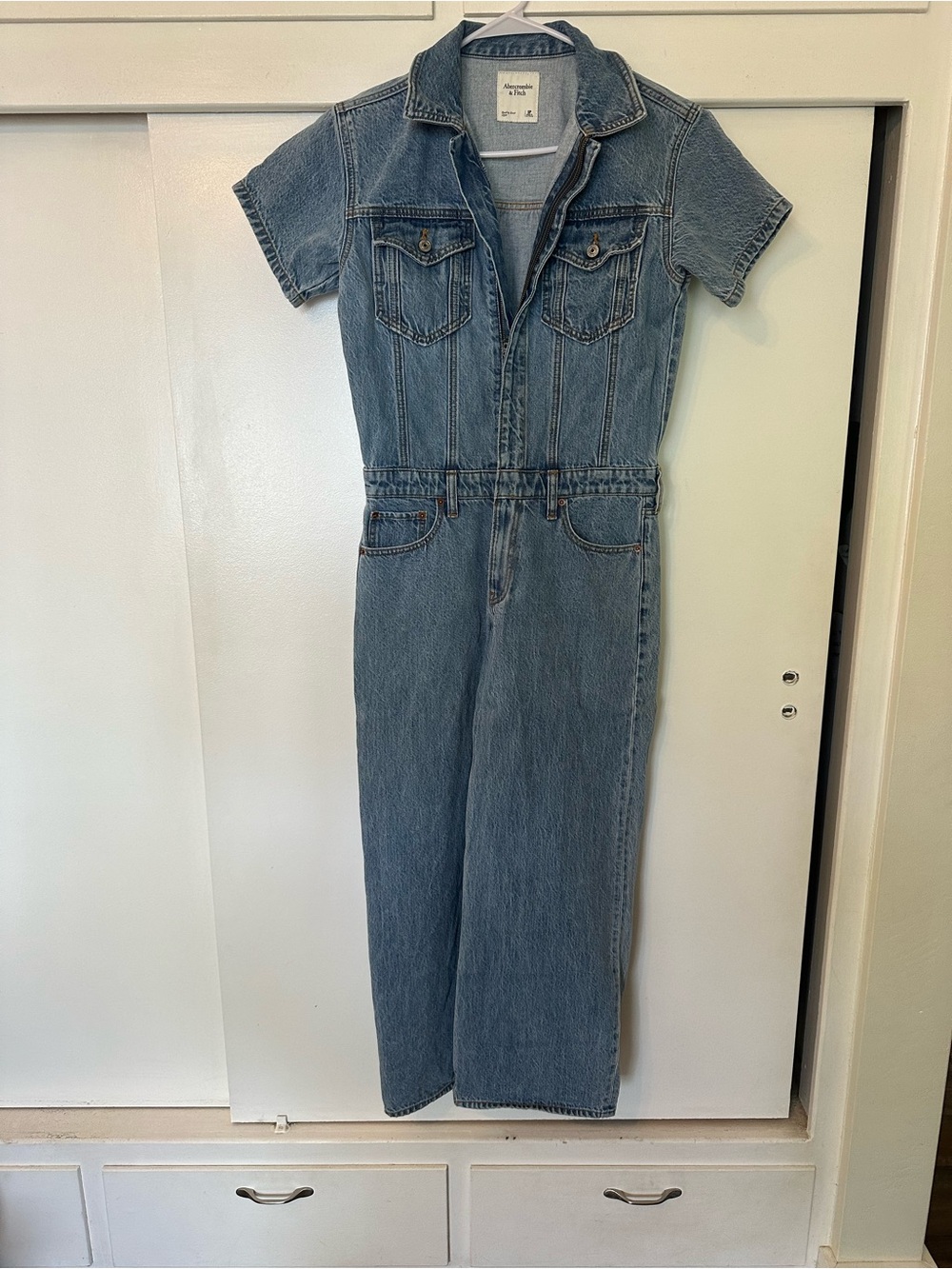 Abercrombie & Fitch Light Blue Denim Jumpsuit